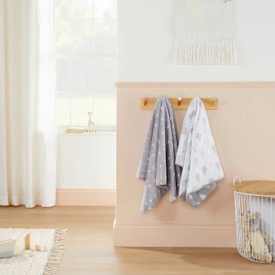 Plush Velboa Baby Blanket Arrows - Cloud Island™ Gray 1 Plush Velboa Baby Blanket Arrows - Cloud Island™ Gray