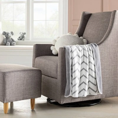 Plush Baby Blanket - Chevron - Gray - Cloud Island™ 1 Plush Baby Blanket - Chevron - Gray - Cloud Island™