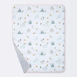 Jersey Knit Reversible Baby Blanket Adventures - Cloud Island™ White/Gray/Pink -Cloud Island GUEST 3a2c1add 28ec 41aa 9a2c 827c057003ed