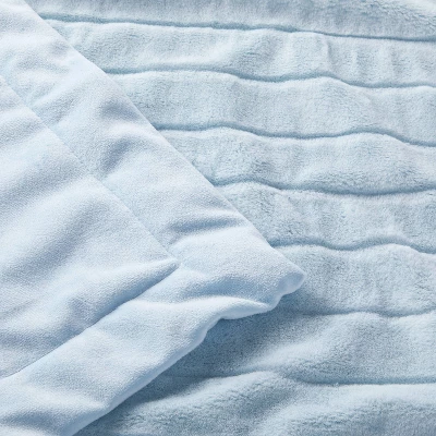 Faux Fur With Channel Carving Baby Blanket - Cloud Island™ - Light Blue 2 Faux Fur With Channel Carving Baby Blanket - Cloud Island™ - Light Blue - Image 2