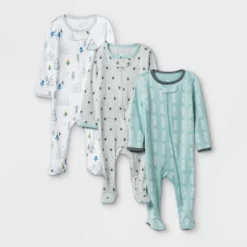 Baby Boys' 3pk Pandas Zip-Up Sleep N' Play - Cloud Island™ Heather Gray -Cloud Island GUEST 48a227fb 636b 4105 b7be 0ab56658b725