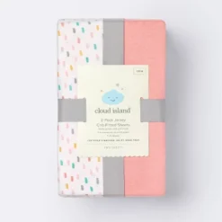 Fitted Jersey Crib Sheet - Cloud Island™ Confetti/Coral 2pk 3 Fitted Jersey Crib Sheet - Cloud Island™ Confetti/Coral 2pk -Cloud Island GUEST 51b56940 0d40 48f0 9e39 15ce911be427
