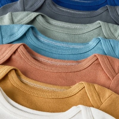Baby 7pk Short Sleeve Bodysuit - Cloud Island™ Orange 2 Baby 7pk Short Sleeve Bodysuit - Cloud Island™ Orange - Image 2