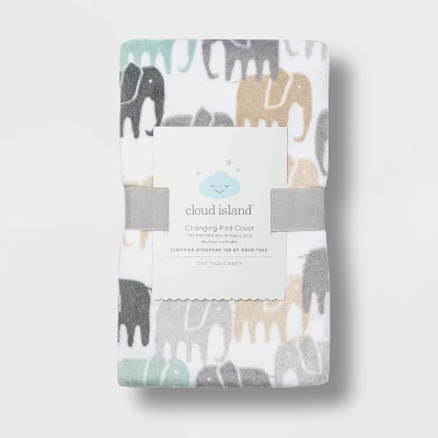 Changing Pad Cover Elephants - Cloud Island™ Gray 1 Changing Pad Cover Elephants - Cloud Island™ Gray