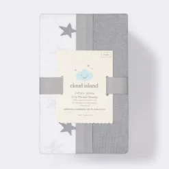 Fitted Jersey Crib Sheet - Gray & Scatter Star - Cloud Island™ 2pk 3 Fitted Jersey Crib Sheet - Gray & Scatter Star - Cloud Island™ 2pk -Cloud Island GUEST 7cf7fa29 7dcd 4e10 92a6 c3a511f05e4a