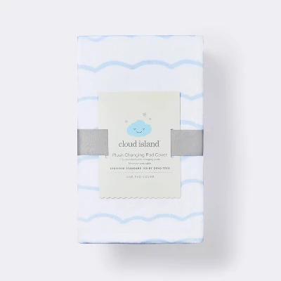 Plush Changing Pad Cover Sea Stripe - White/Blue - Cloud Island™ 2 Plush Changing Pad Cover Sea Stripe - White/Blue - Cloud Island™ - Image 2