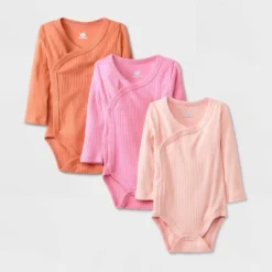 Baby Girls' 3pk Side Snap Long Sleeve Bodysuit - Cloud Island™ Pink -Cloud Island GUEST 9ad4665d e5ea 4497 a0b8 dec2bec263f5