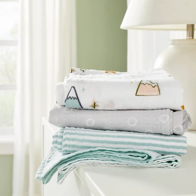 Muslin Swaddle Blankets Adventure - Cloud Island™ Blue 3pk 1 Muslin Swaddle Blankets Adventure - Cloud Island™ Blue 3pk
