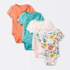 Baby Girls' 4pk Short Sleeve Bodysuit - Cloud Island™ Floral 7 Baby Girls' 4pk Short Sleeve Bodysuit - Cloud Island™ Floral -Cloud Island GUEST c0bc6d65 3789 4611 af34 6d89bf2e36bd