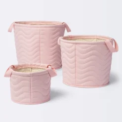 Quilted Fabric Medium Round Storage Basket - Light Pink - Cloud Island™ -Cloud Island GUEST cb5fd99a 2920 4a17 9abc c683191d9305