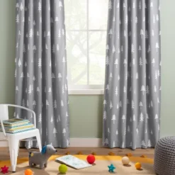 Blackout Curtain Panel Trees - Cloud Island™ Gray