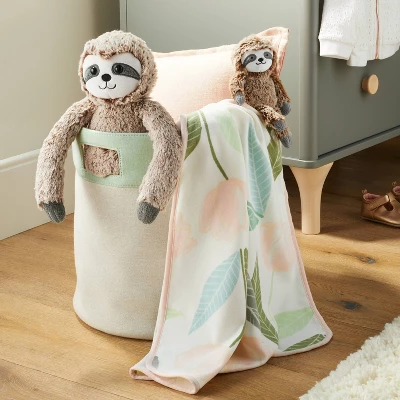 Brushed Jersey Stroller Blanket Blooms - Cloud Island™ Pink/Green 1 Brushed Jersey Stroller Blanket Blooms - Cloud Island™ Pink/Green