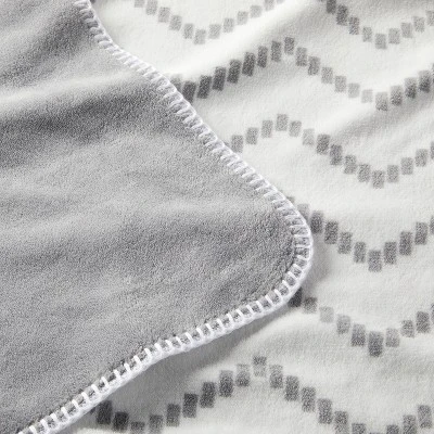 Plush Baby Blanket - Chevron - Gray - Cloud Island™ 2 Plush Baby Blanket - Chevron - Gray - Cloud Island™ - Image 2