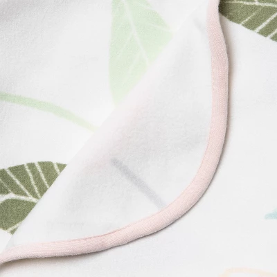 Brushed Jersey Stroller Blanket Blooms - Cloud Island™ Pink/Green 2 Brushed Jersey Stroller Blanket Blooms - Cloud Island™ Pink/Green - Image 2