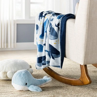 Plush Baby Blanket - Whales - Cloud Island™ 1 Plush Baby Blanket - Whales - Cloud Island™