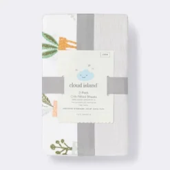 Fitted Crib Sheet - Cloud Island™ - Plants/Gray - 2pk -Cloud Island GUEST e606f6e1 46cd 488a bc7b a485363d4c3c
