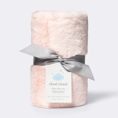 Solid Satin Edge Plush Blanket - Cloud Island™ Pink 3 Solid Satin Edge Plush Blanket - Cloud Island™ Pink - Image 3