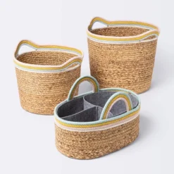 Natural Woven Round Storage Bin With Coiled Rope Handle - Cloud Island™ L -Cloud Island GUEST f2c0b681 df2b 4431 8e48 9cfc420789b9