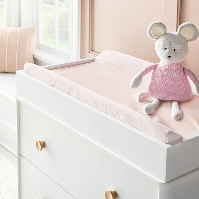 Wipeable Changing Pad Cover - Solid Pink - Cloud Island™ 1 Wipeable Changing Pad Cover - Solid Pink - Cloud Island™