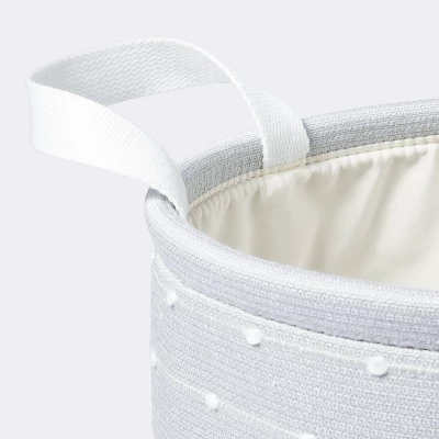 Medium Round Bin With Slub Stitching - Gray - Cloud Island™ 2 Medium Round Bin With Slub Stitching - Gray - Cloud Island™ - Image 2