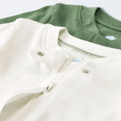 Baby 2pc Waffle Sleep N' Play - Cloud Island™ Green 2 Baby 2pc Waffle Sleep N' Play - Cloud Island™ Green - Image 2